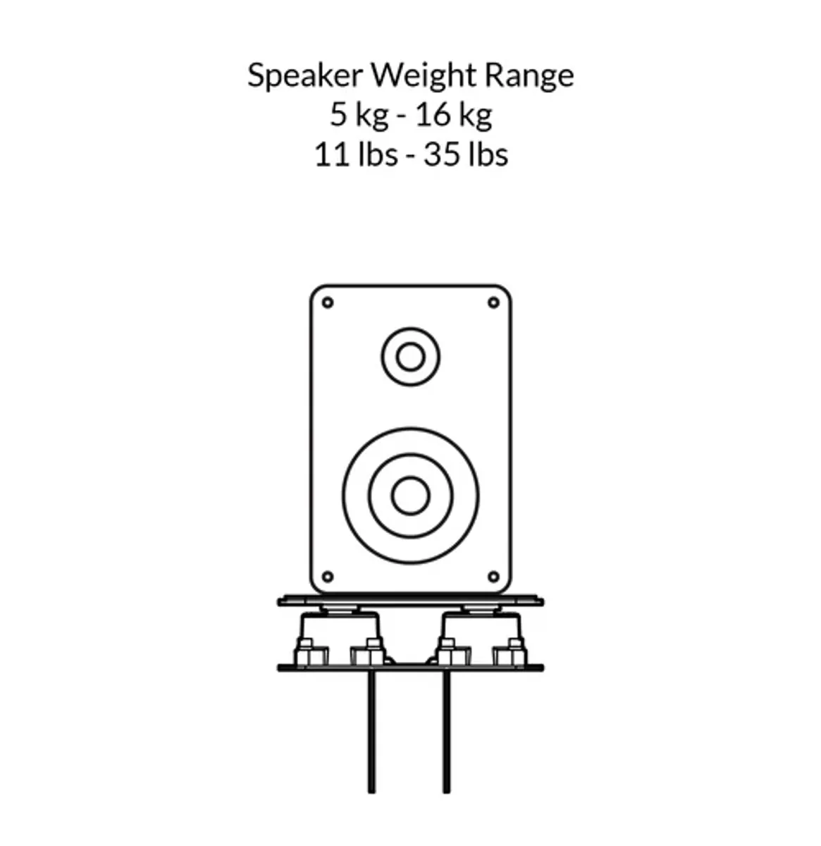 Space Lab Lift MK II Speaker Stand with Small Platform,Light Isolator
