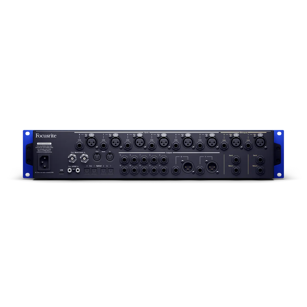 Focusrite ISA C8X 26-in, 28-out USB-C audio interface with eight preamps, including two ISA transformer mic preamps