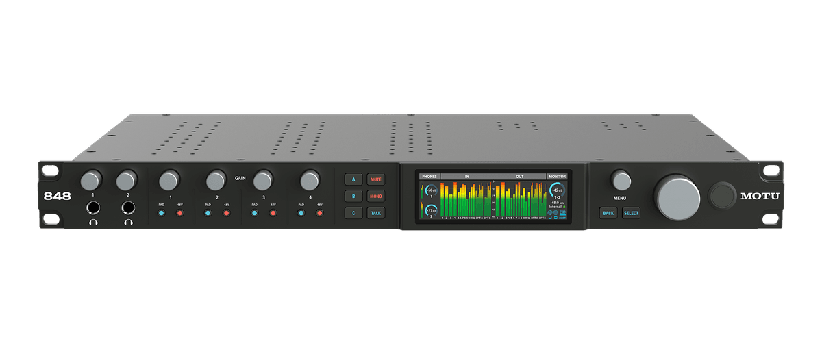 MOTU 848 Audio interface 28 x 32 Thunderbolt™ 4 / USB4 audio interface with DSP, mixing, effects and networking
